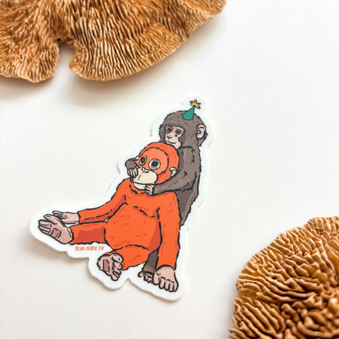 Party Punch the Japanese Macaque Sticker