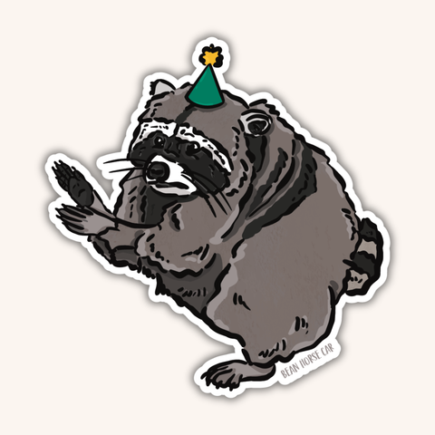 PRE-ORDER Party Jimothy the Racoon Sticker