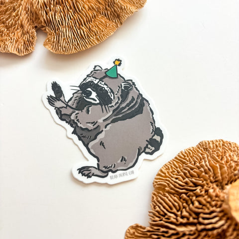 Party Jimothy the Racoon Sticker