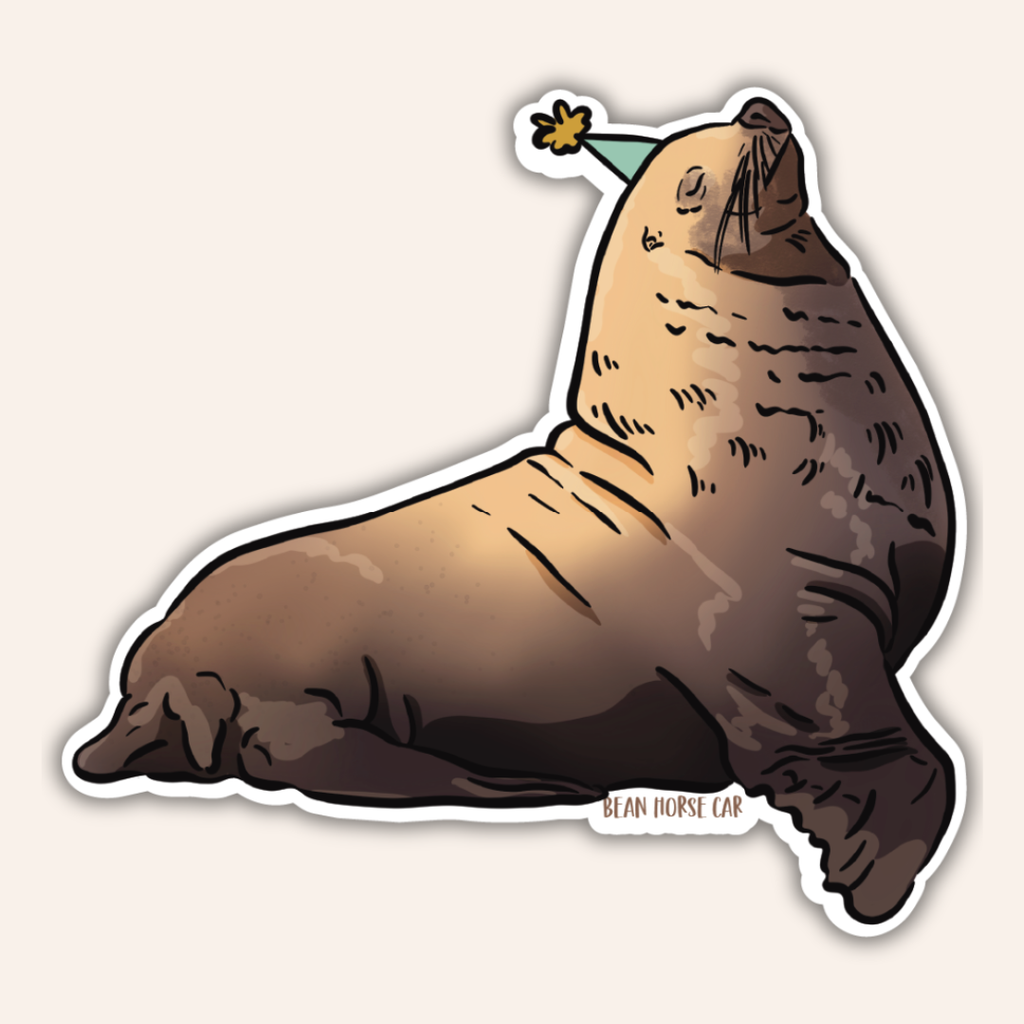 Party Chonkers the Steller Sea Lion Sticker