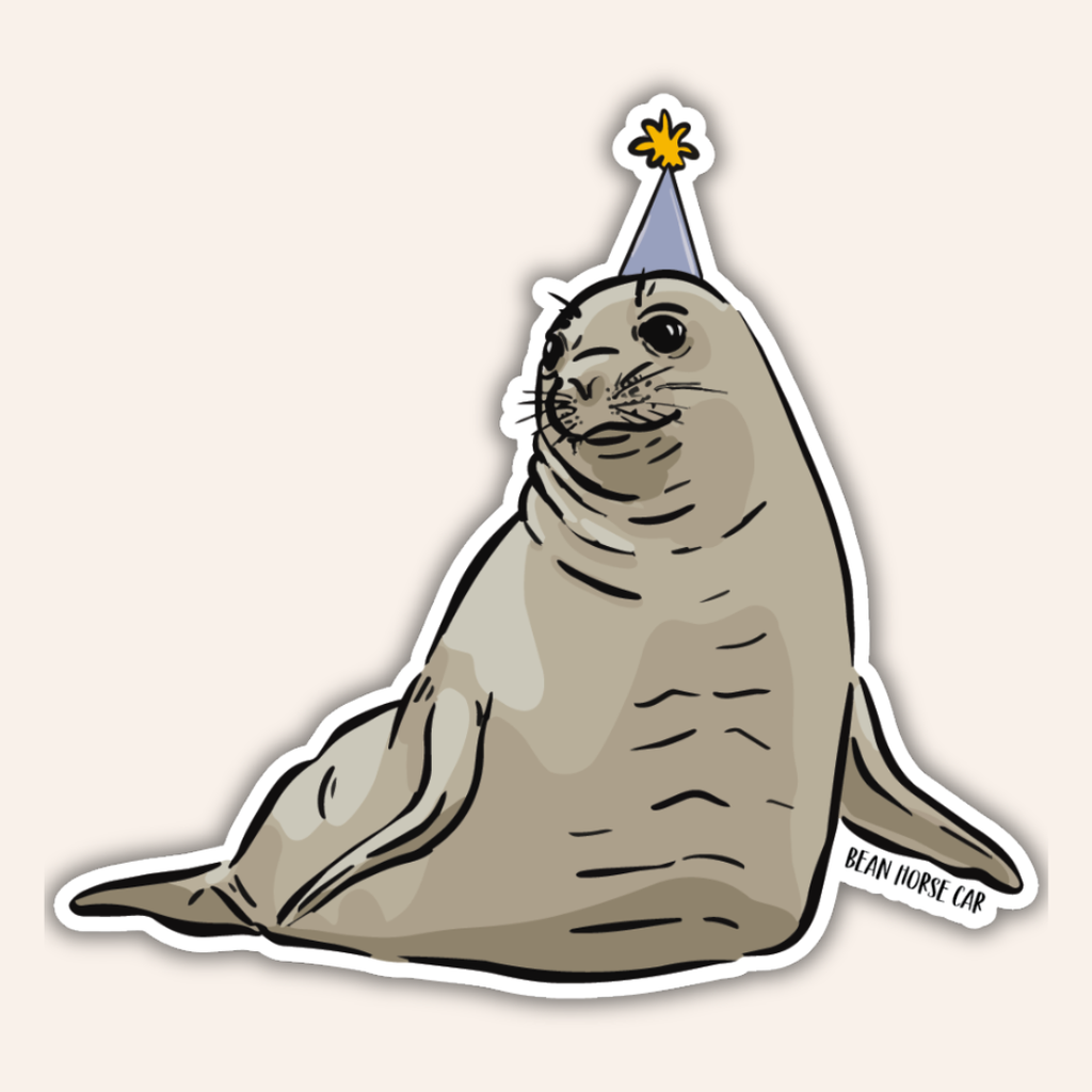Party Elephant Seal Sticker