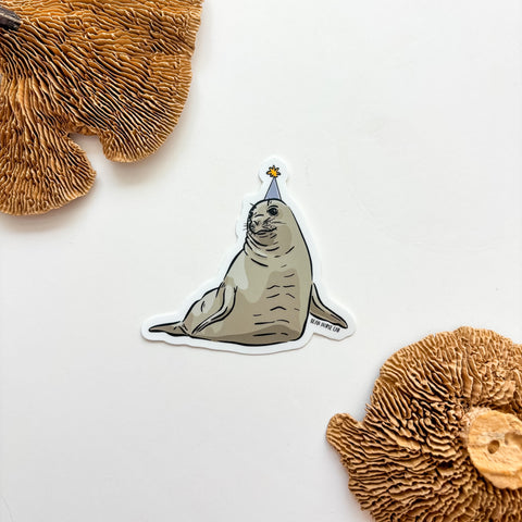 Party Elephant Seal Sticker