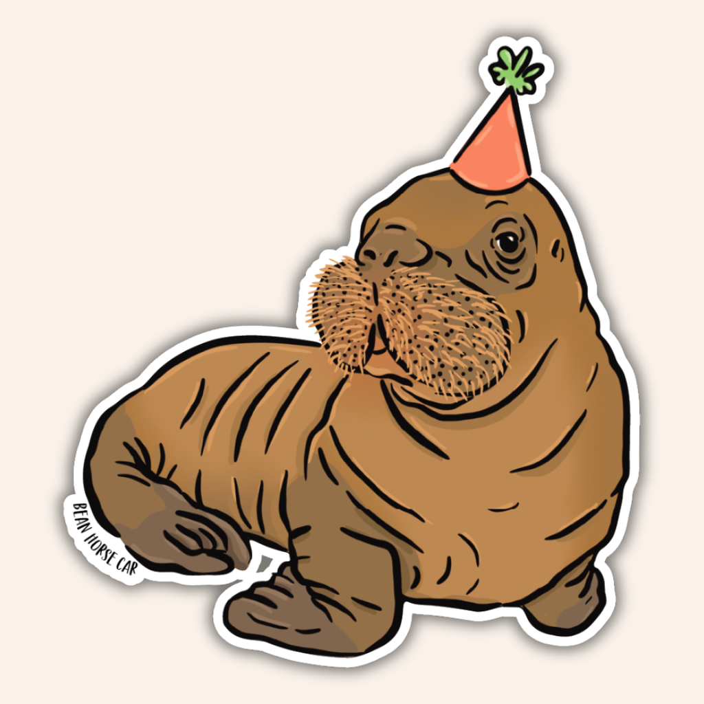 Party Uki the Walrus Sticker