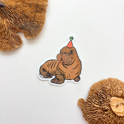 Party Uki the Walrus Sticker