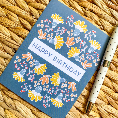 Happy Birthday - Spring Floral Greeting Card