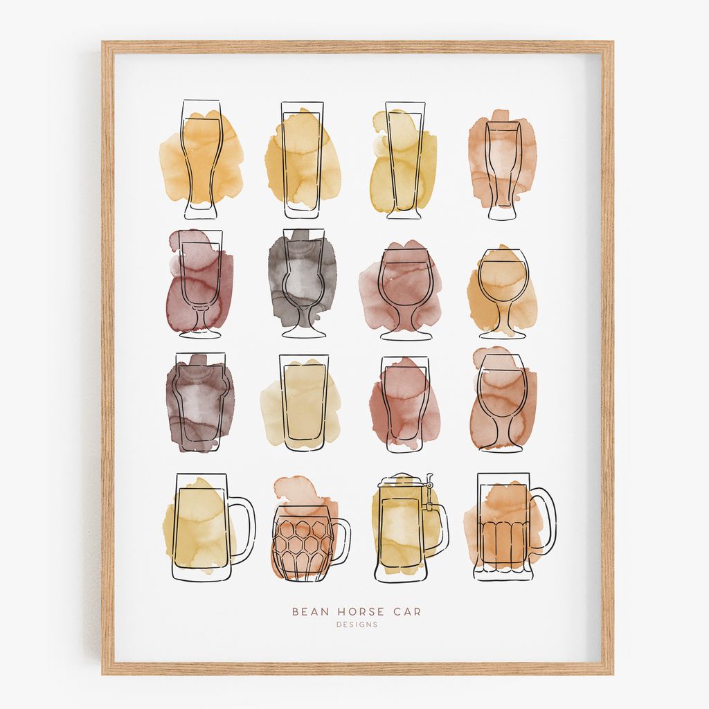 Glassware - Beer - Art Print