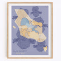 AVA Map - Lake County - Floral Art Print