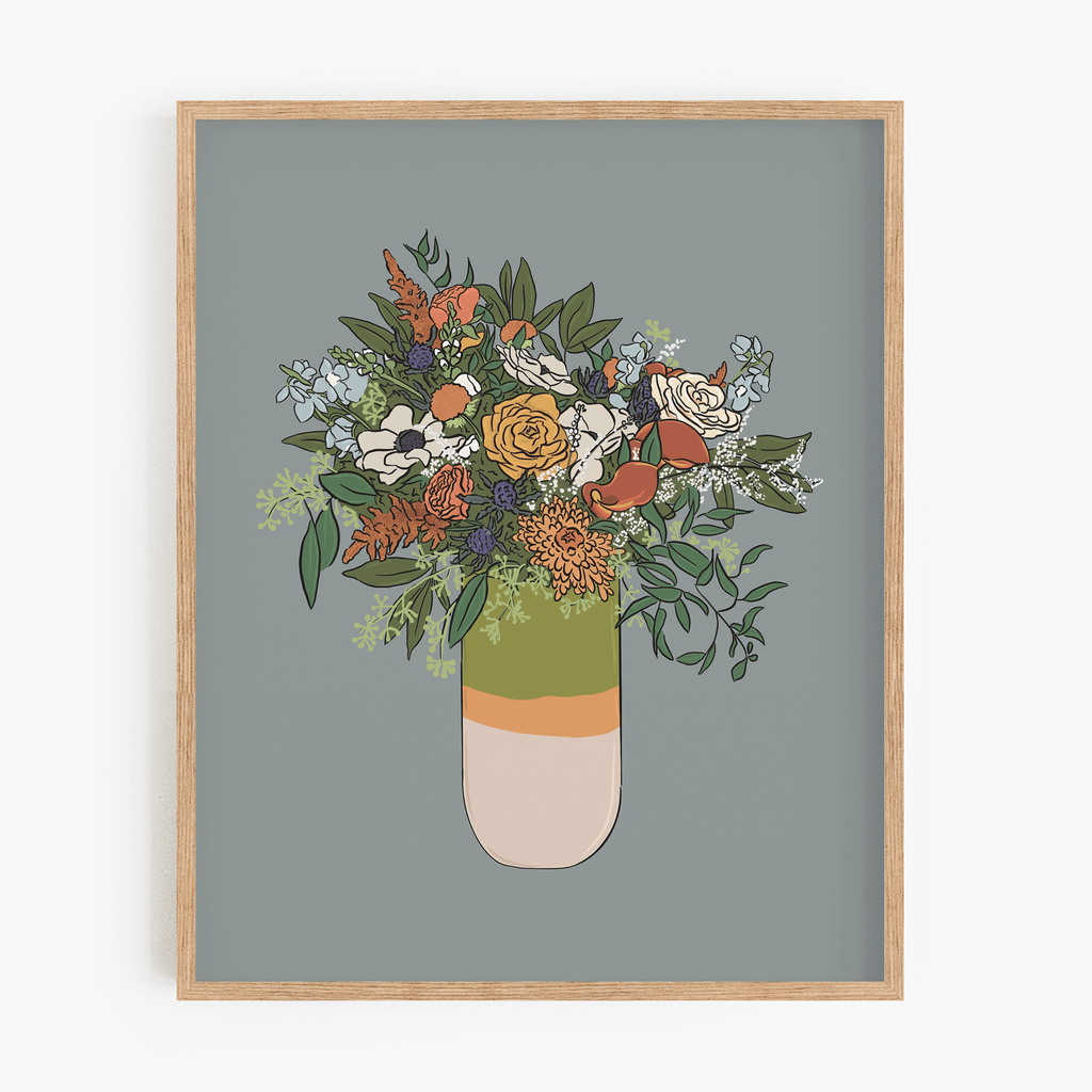 Flower Bouquet - Miss You Art Print
