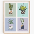 Houseplant Series: Collage - Skinny Leaves Art Print