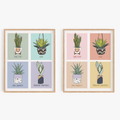 Houseplant Series: Collage - Skinny Leaves Art Print