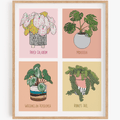 Houseplant Series: Collage - Broad Leaves Art Print
