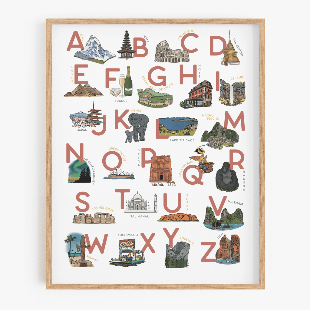 Travel Alphabet Print Art Print