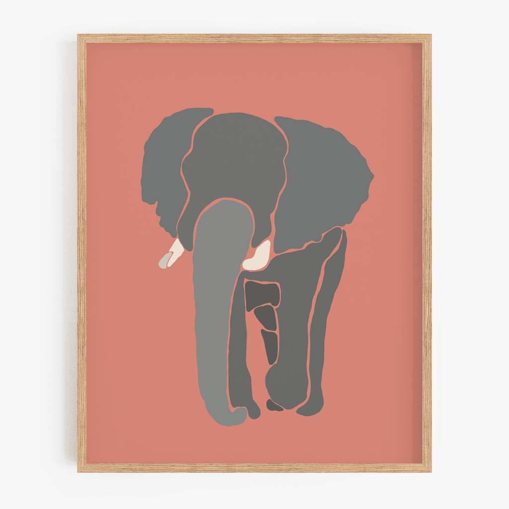 Minimalist African Elephant Art Print