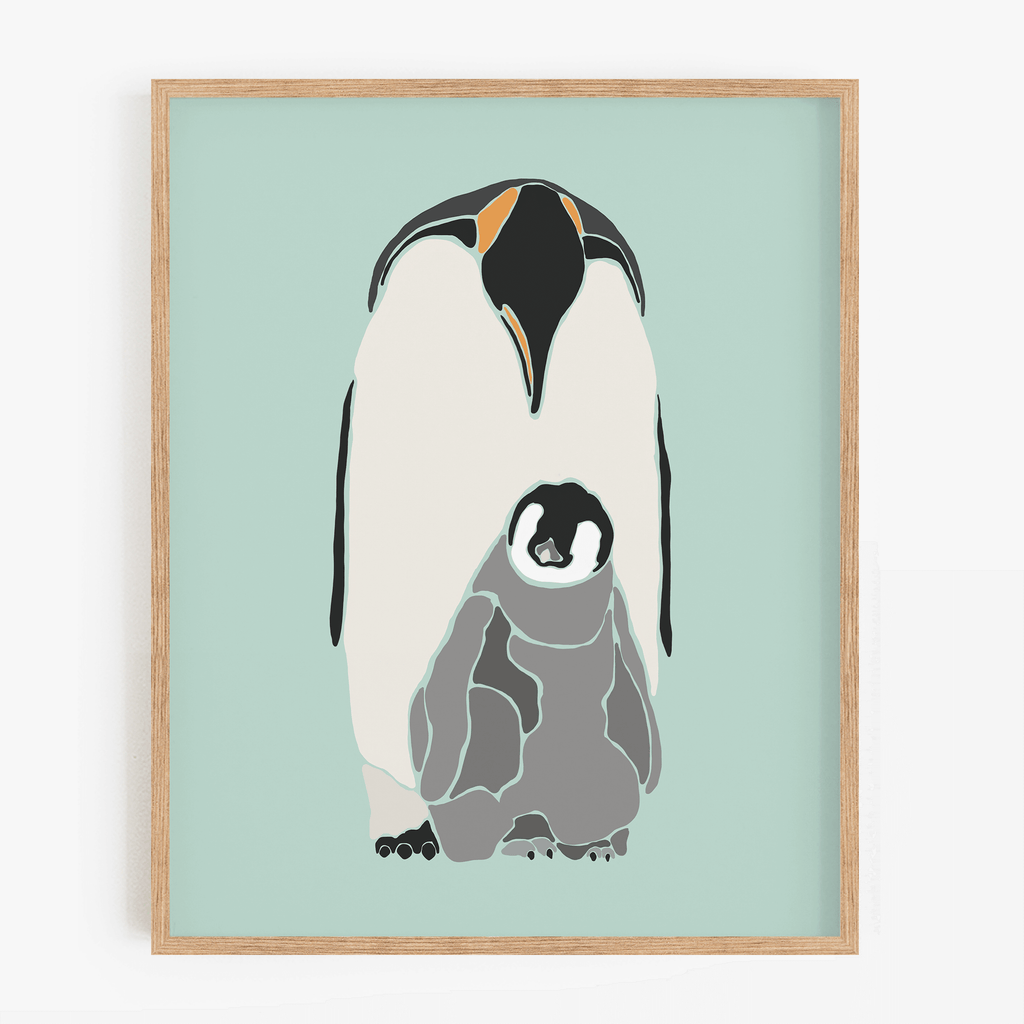 Minimalist Emperor Penguins Art Print