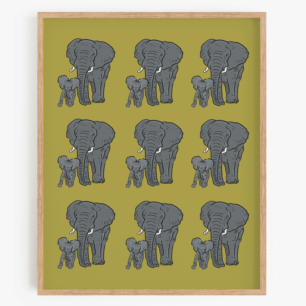 Elephant Pattern Art Print