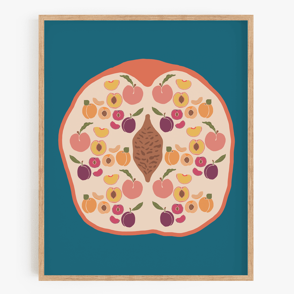 Stone Fruit Wheel Art Print