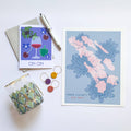 AVA Map - Mendocino - Floral Art Print