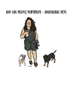 Custom Portrait - Add-on: Pets - People Portraits