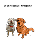 Custom Portrait - Add-on:  Additional Pets - Pet Portraits