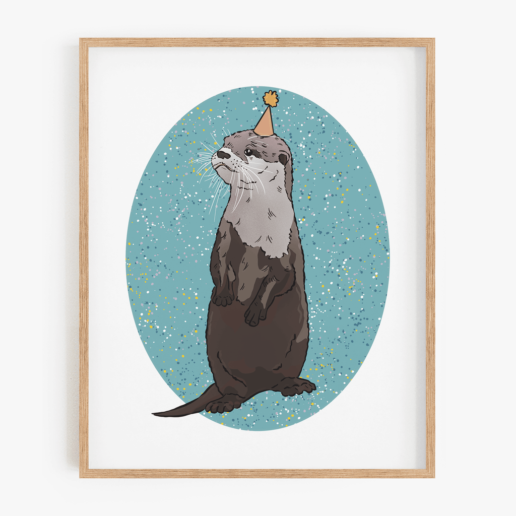 Party Asian Small-clawed Otter Art Print