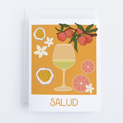 Cheers - Salud - Sauvignon Blanc Greeting Card