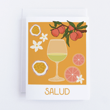 Cheers - Salud - Sauvignon Blanc Greeting Card