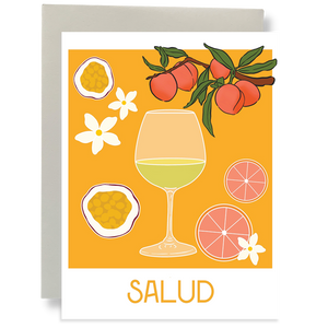 Cheers - Salud - Sauvignon Blanc Greeting Card