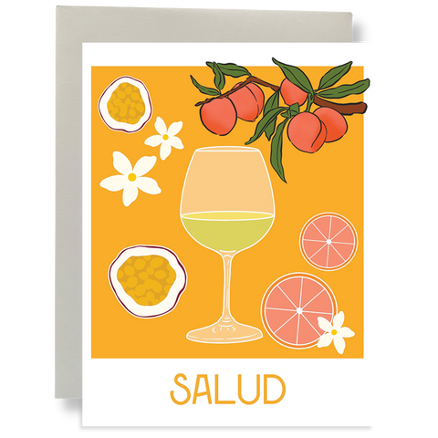 Cheers - Salud - Sauvignon Blanc Greeting Card