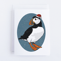 Santa Puffin Greeting Card