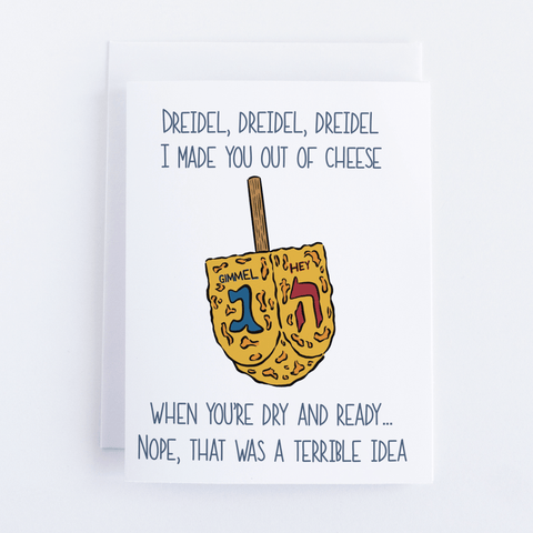 Cheese Dreidel Greeting Card