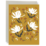 Gold Holiday Floral - Large - Greeting Card