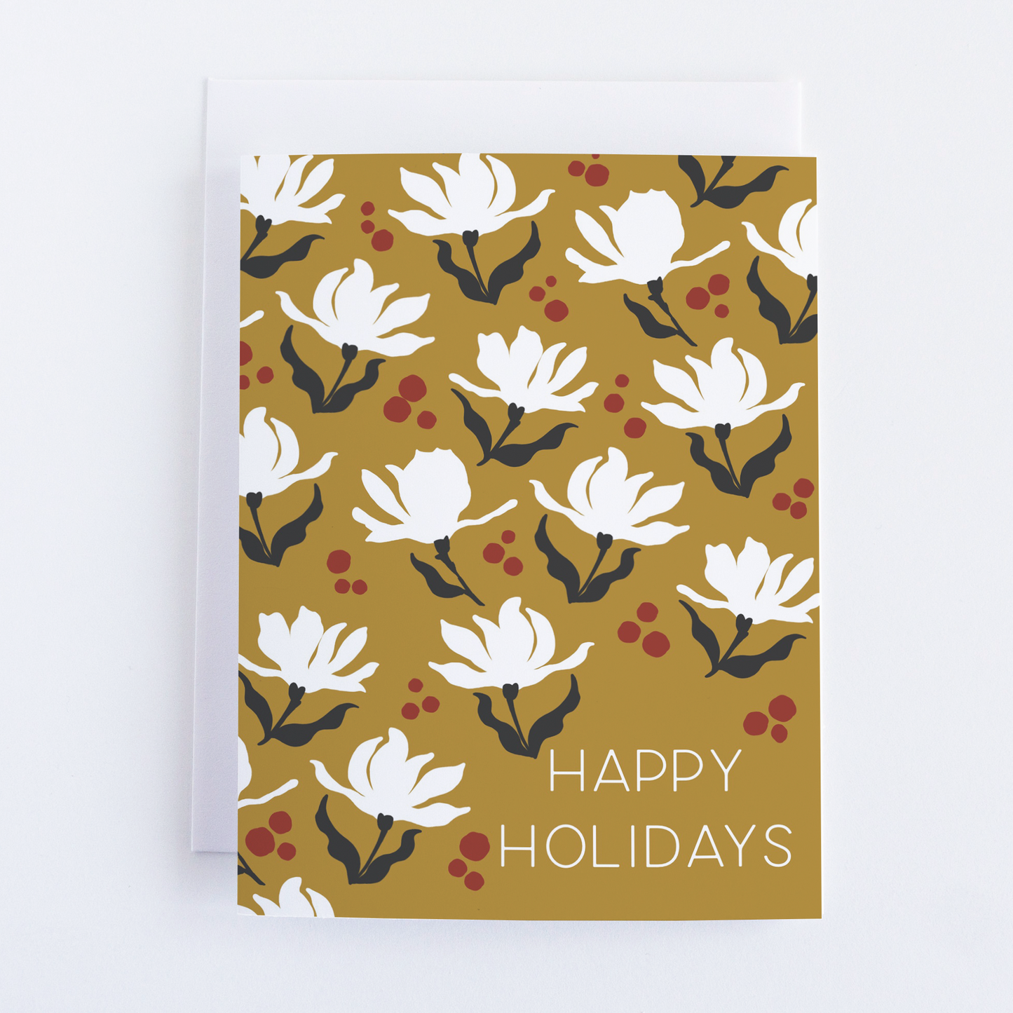 Box Set - Gold Holiday Floral - Happy Holidays