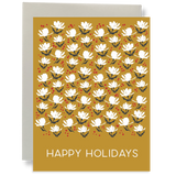 Gold Holiday Floral - Pattern - Greeting Card