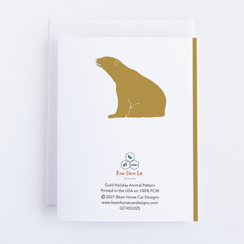 Gold Holiday Animal Pattern Greeting Card