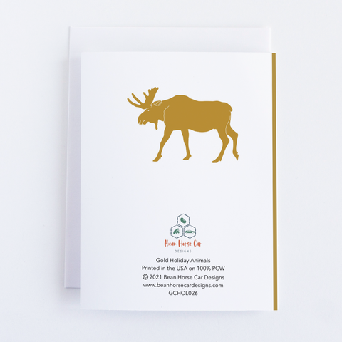 Gold Holiday Animals Greeting Card