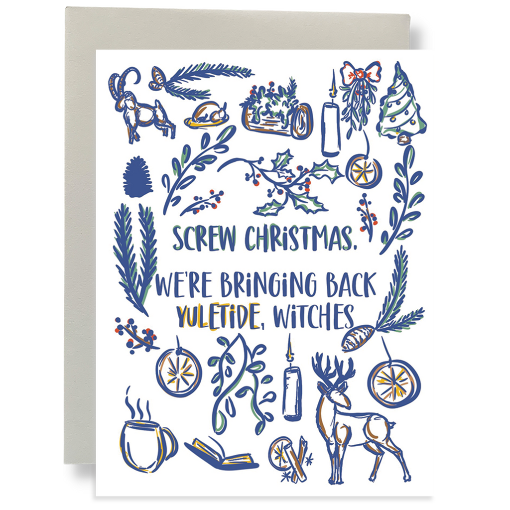 Bringing Yuletide Back, Witches Greeting Card
