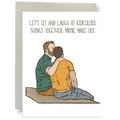 Sit, Laugh, and Make Out Greeting Card