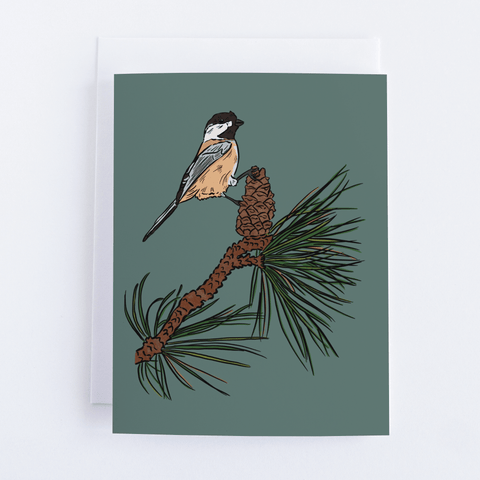 Bird and Pinecone Greeting Card