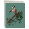 Bird and Pinecone Greeting Card