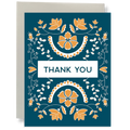 Thank You - Blue Floral Greeting Card
