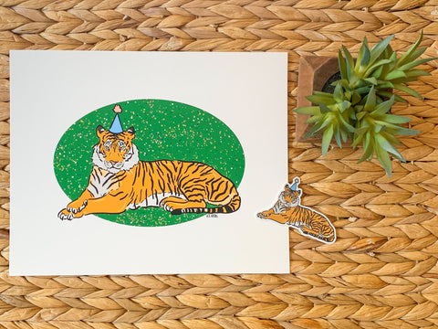 Party Tiger Sticker