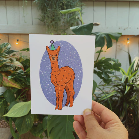 Party Alpaca Greeting Card
